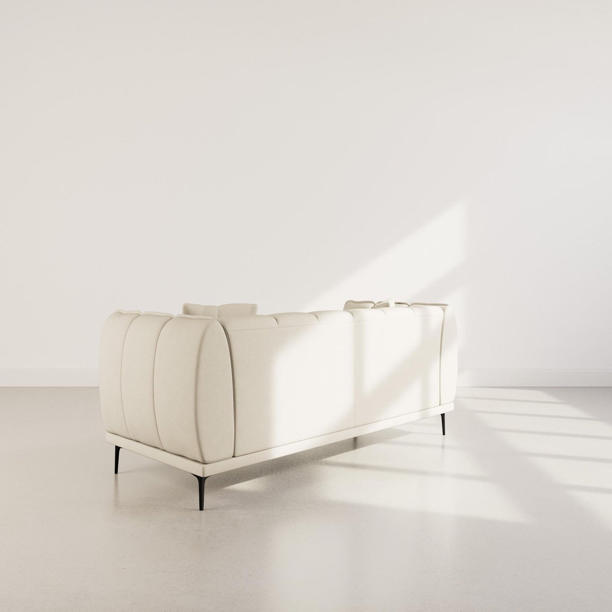 BEST MOBILIER Arsene - canapé droit 3 places en velours texturé