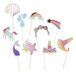 Paris Prix Lot de 10 Bâtons Photo  Licorne & Sirène  30cm Multicolore