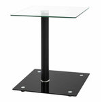 Paris Prix Table d'Appoint en Verre  Nolan  52cm Noir