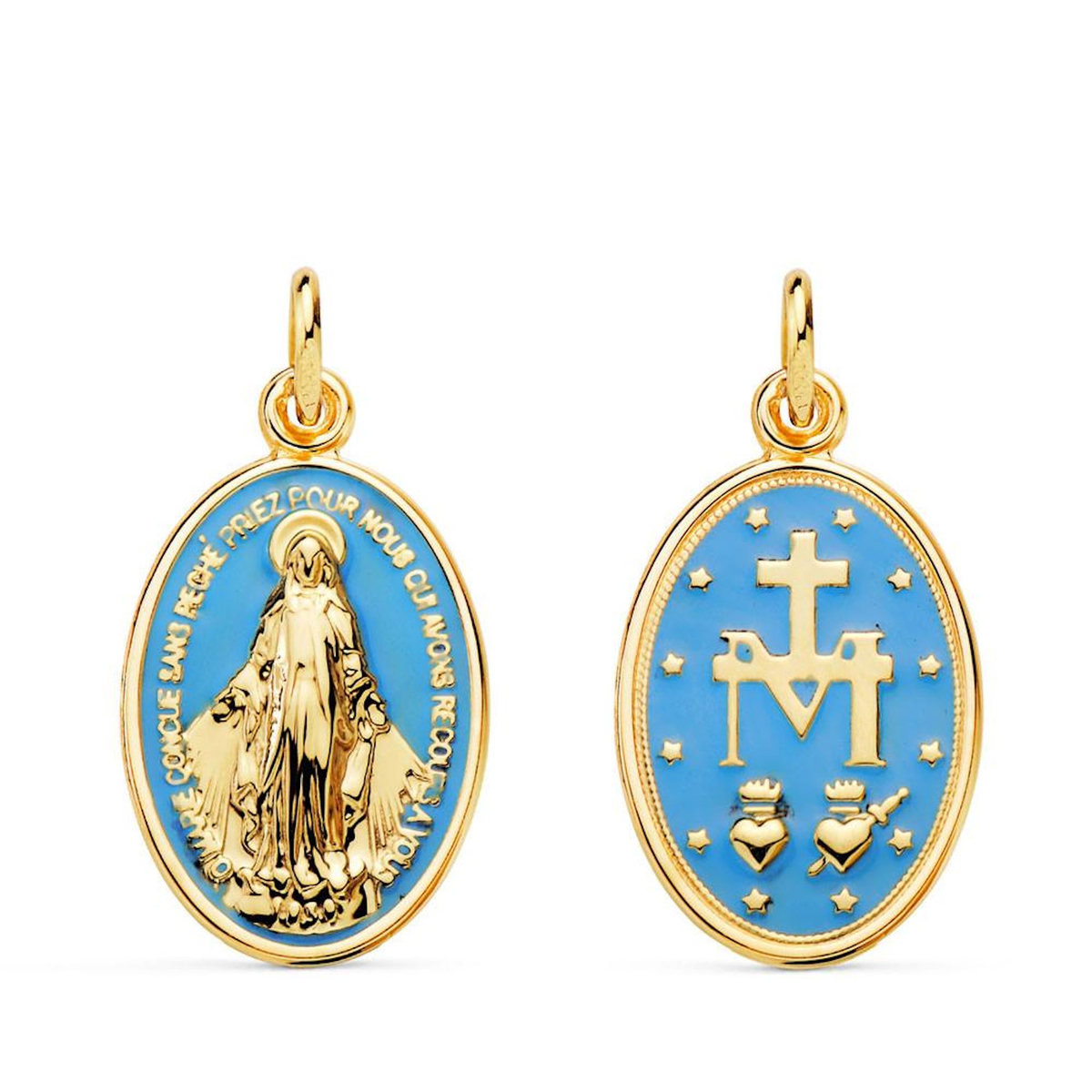 L'ATELIER D'AZUR Médaille Or 18 Carats 750 Jaune Vierge Miraculeuse - Chaîne Offerte