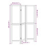 Voir la diapositive 6 : VIDAXL Cloison de separation 3 panneaux blanc bois de paulownia massif