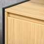 Voir la diapositive 5 : KLEANKIN Meuble salle de bain - meuble sous-vasque - 2 portes, étagère réglable - dim. 60L x 30l x 65H cm - châssis acier noir panneaux aspect bois clair