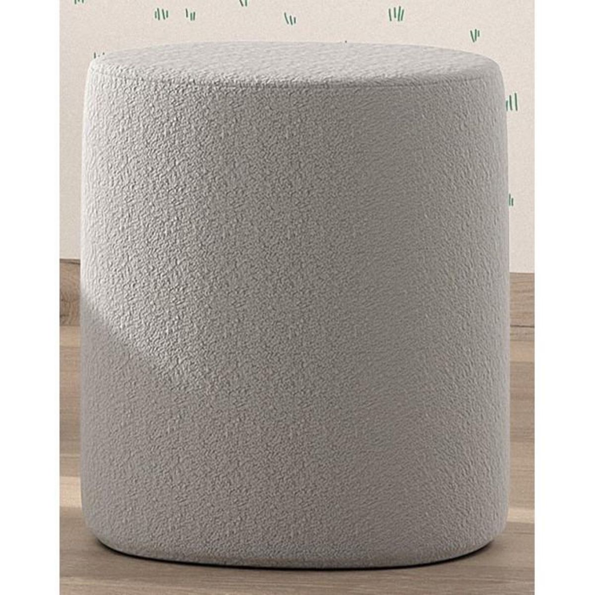 Paris Prix Pouf Design Bouclé  Moon  41cm Gris