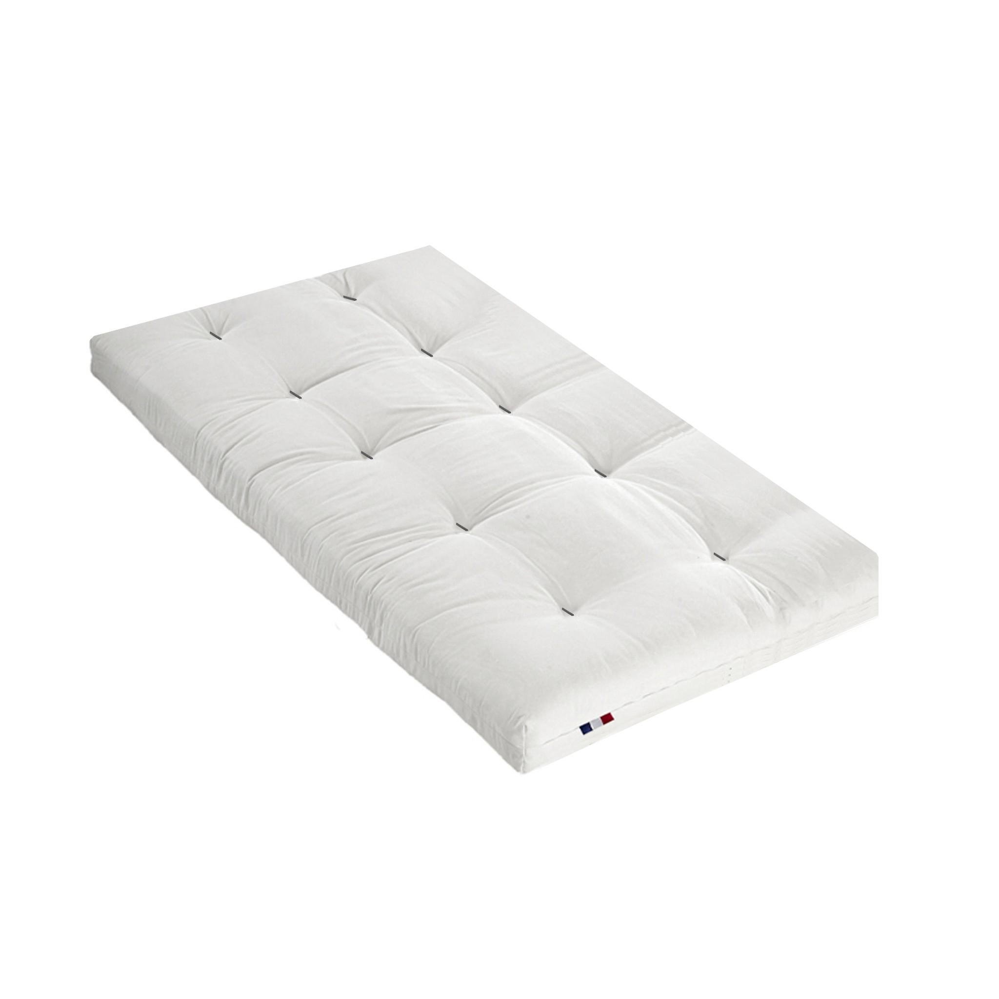 IDLITERIE Matelas futon écru latex et fibres, confort et fabrication française. Coloris disponibles : Beige