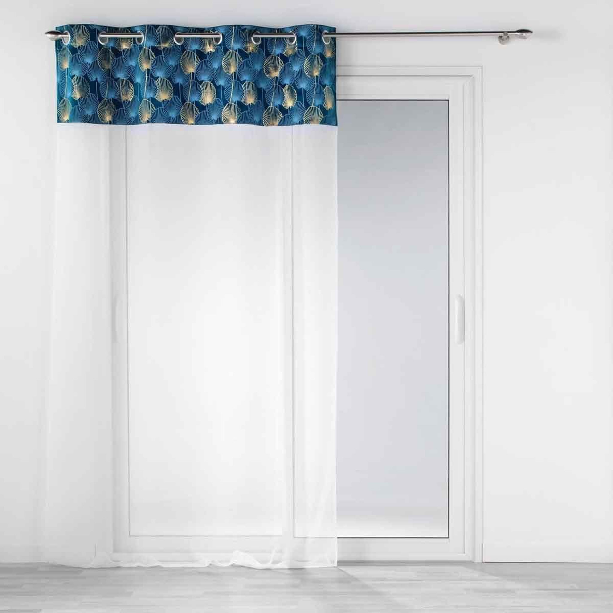 Douceur d'Intérieur Rideau voilage à œillets  clairine  140x240cm bleu