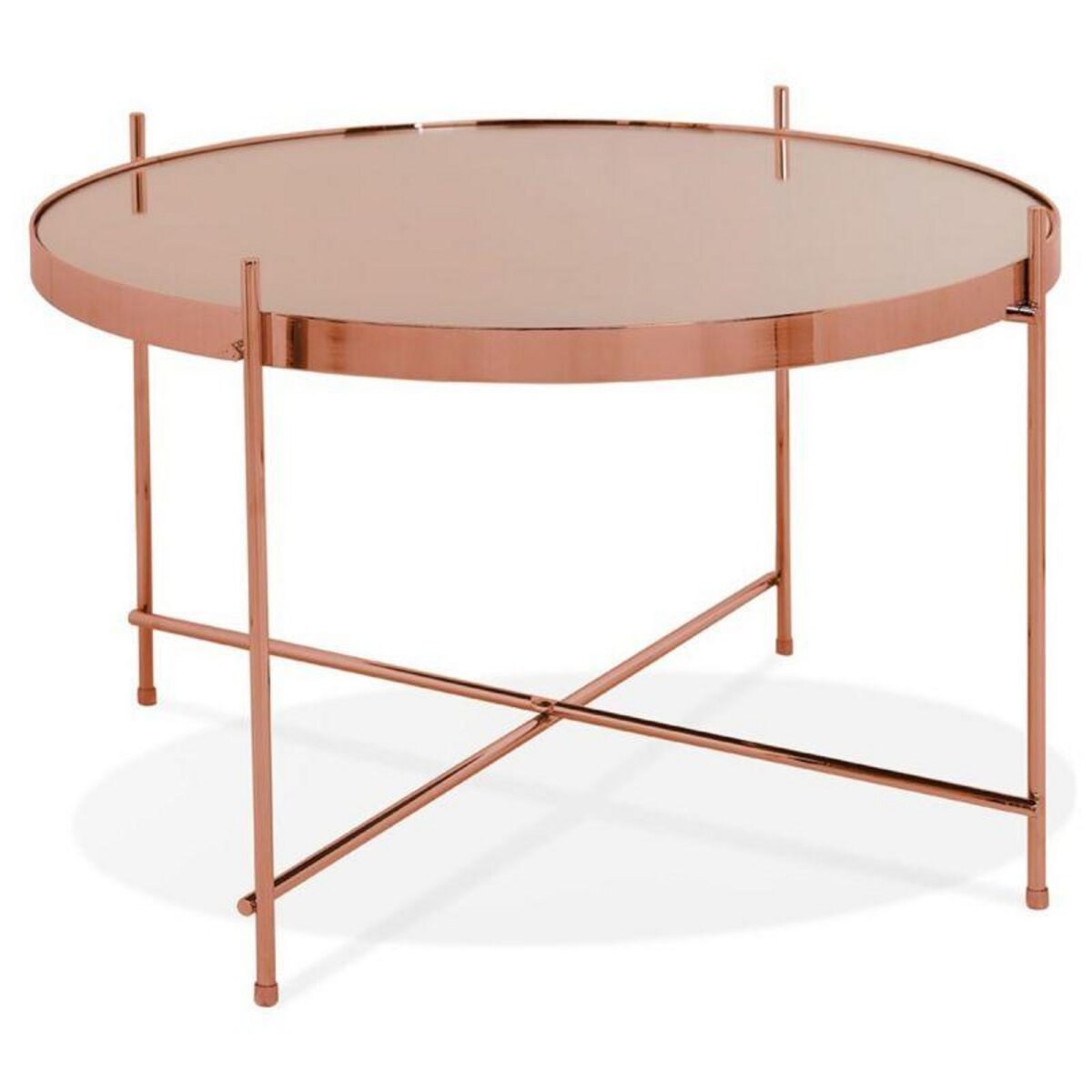 Paris Prix Table Basse Design en Verre  Rona  63cm Cuivre
