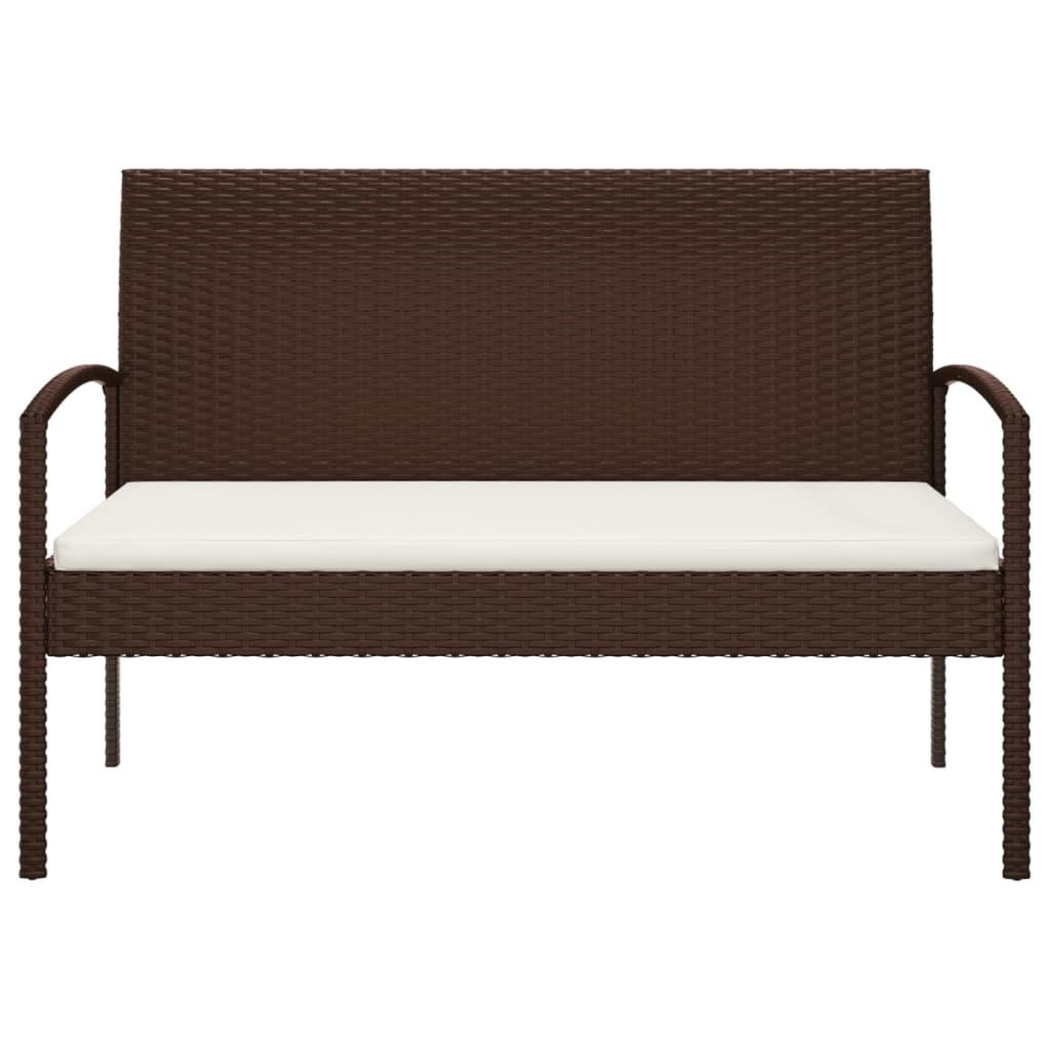 Voir la diapositive 3 : VIDAXL Banc de jardin avec coussin marron 105 cm resine tressee
