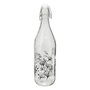 Voir la diapositive 1 : SECRET DE GOURMET Bouteille Limonade en Verre  White Floral  1L Transparent