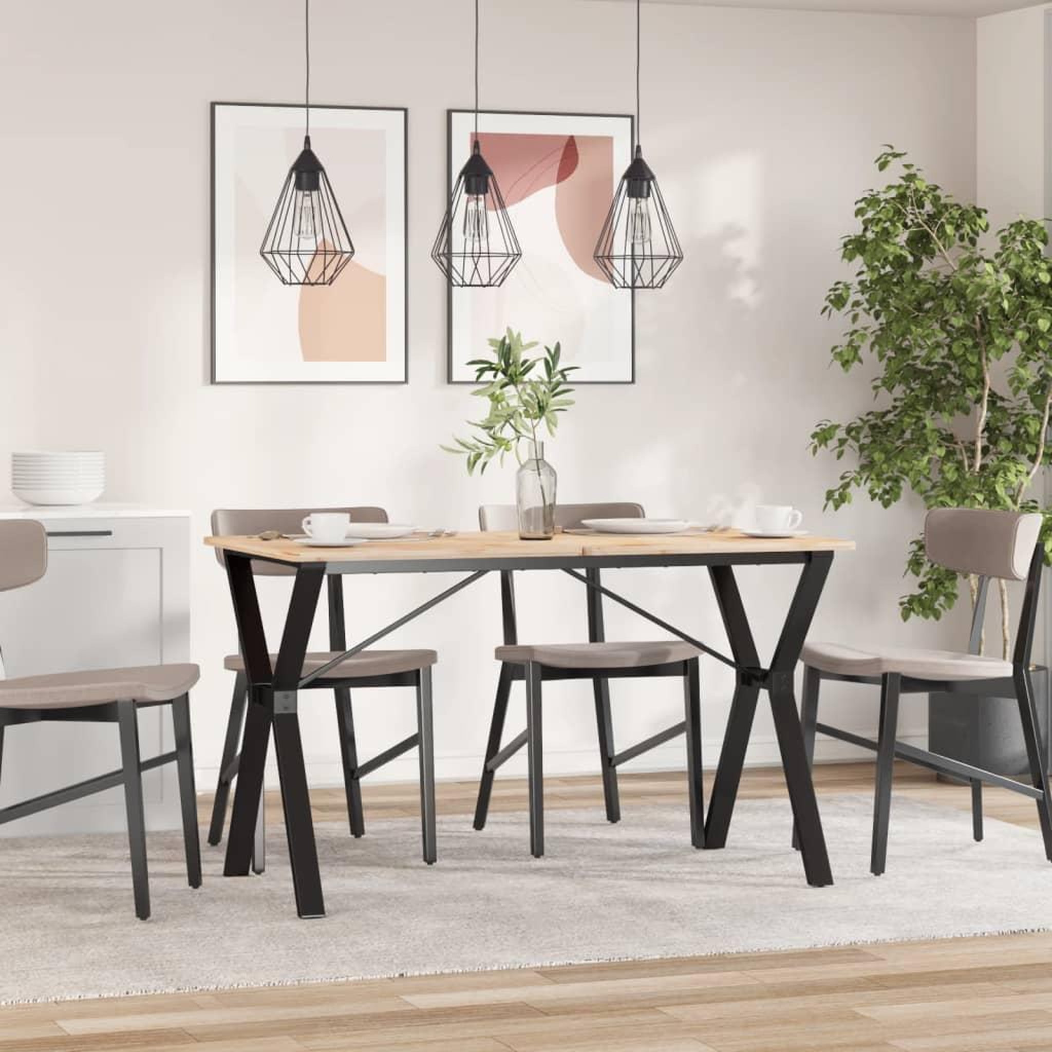 Voir la diapositive 3 : VIDAXL Pieds de table a manger cadre en Y 120x60x73 cm acier