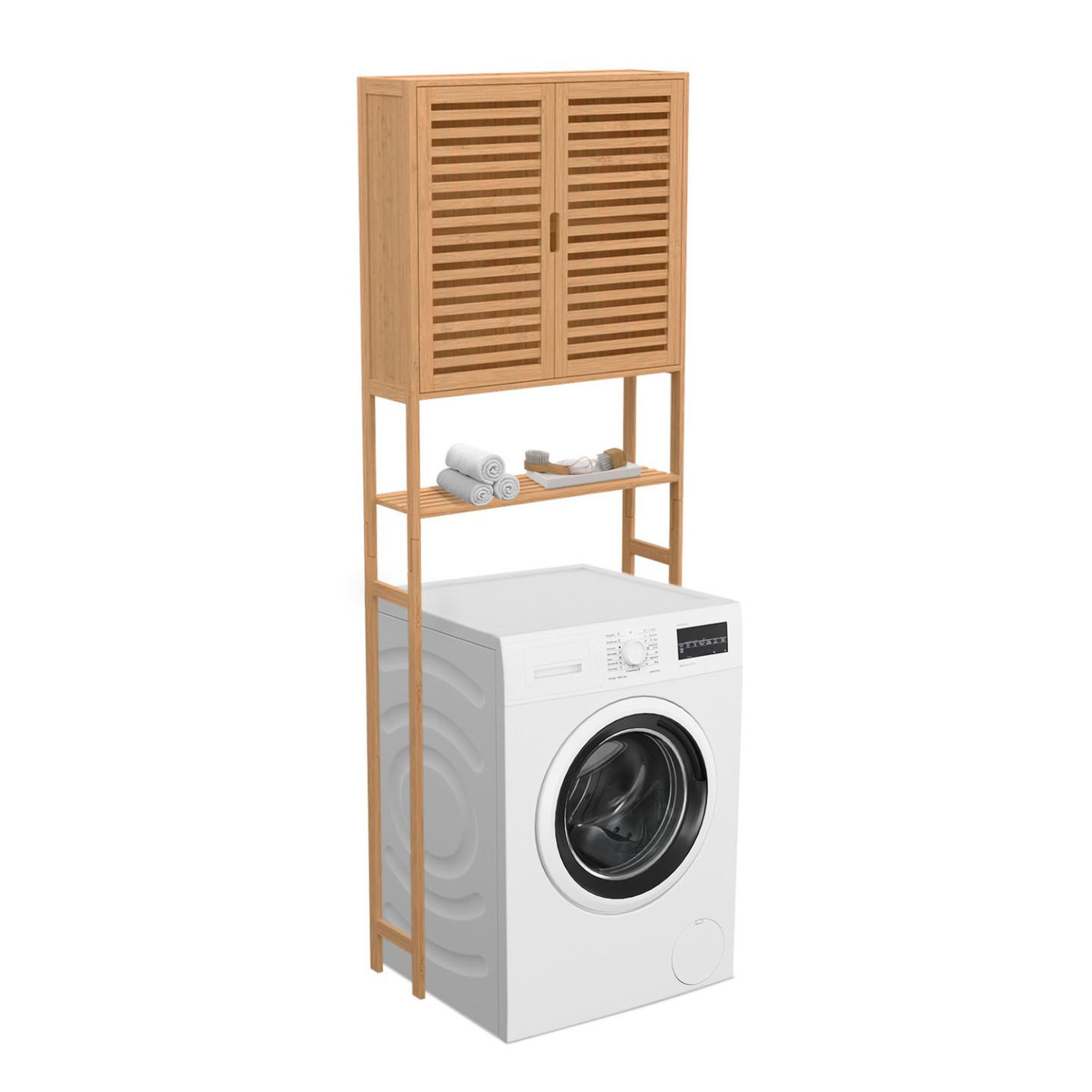 ID MARKET Meuble étagère dessus wc placard bambou bea