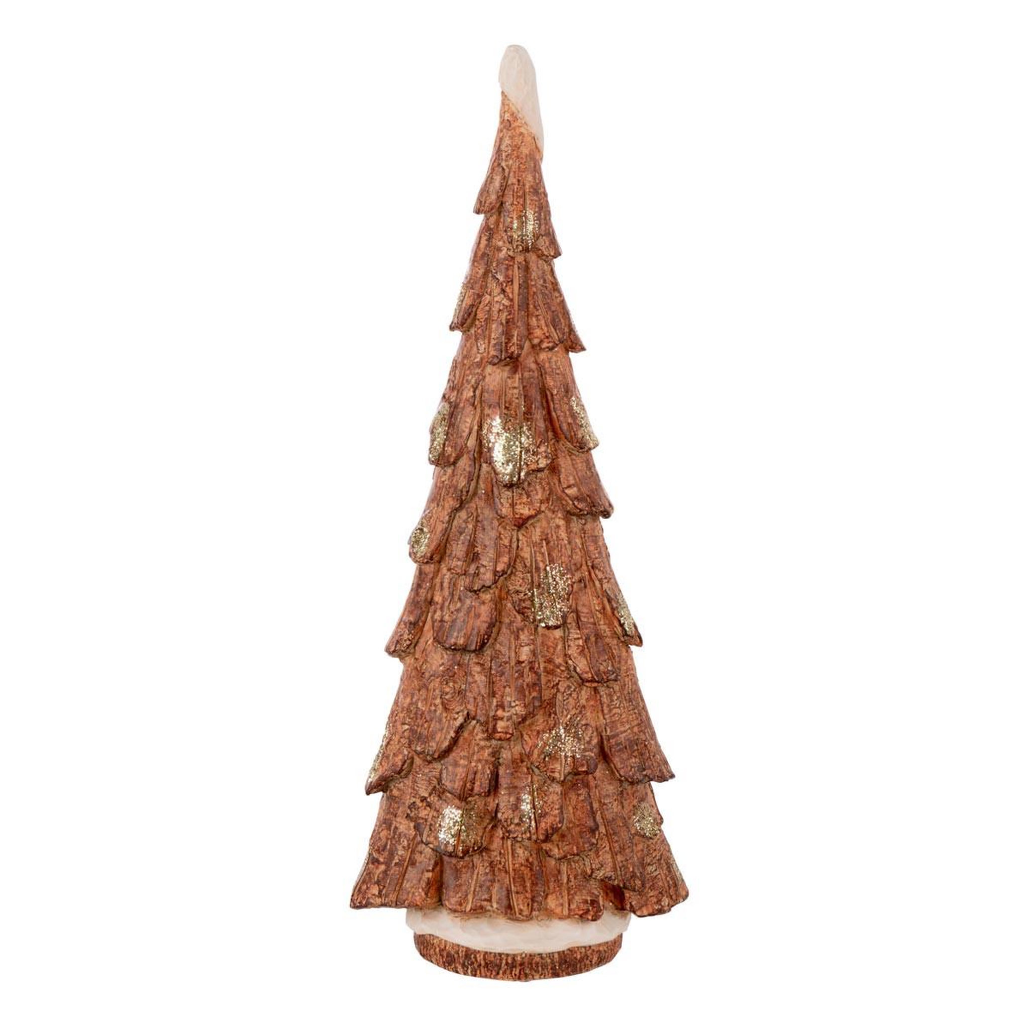 J-LINE Sapin déco en résine  imitation bois  46cm marron