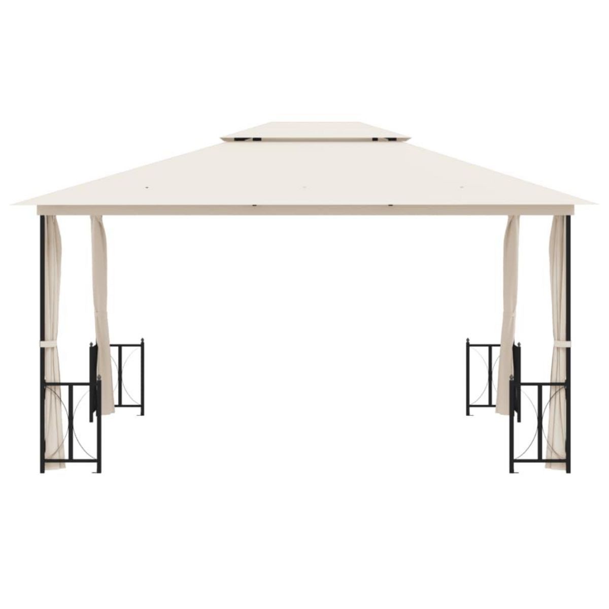 VIDAXL Tonnelle avec parois et toit double 3x4 m Creme