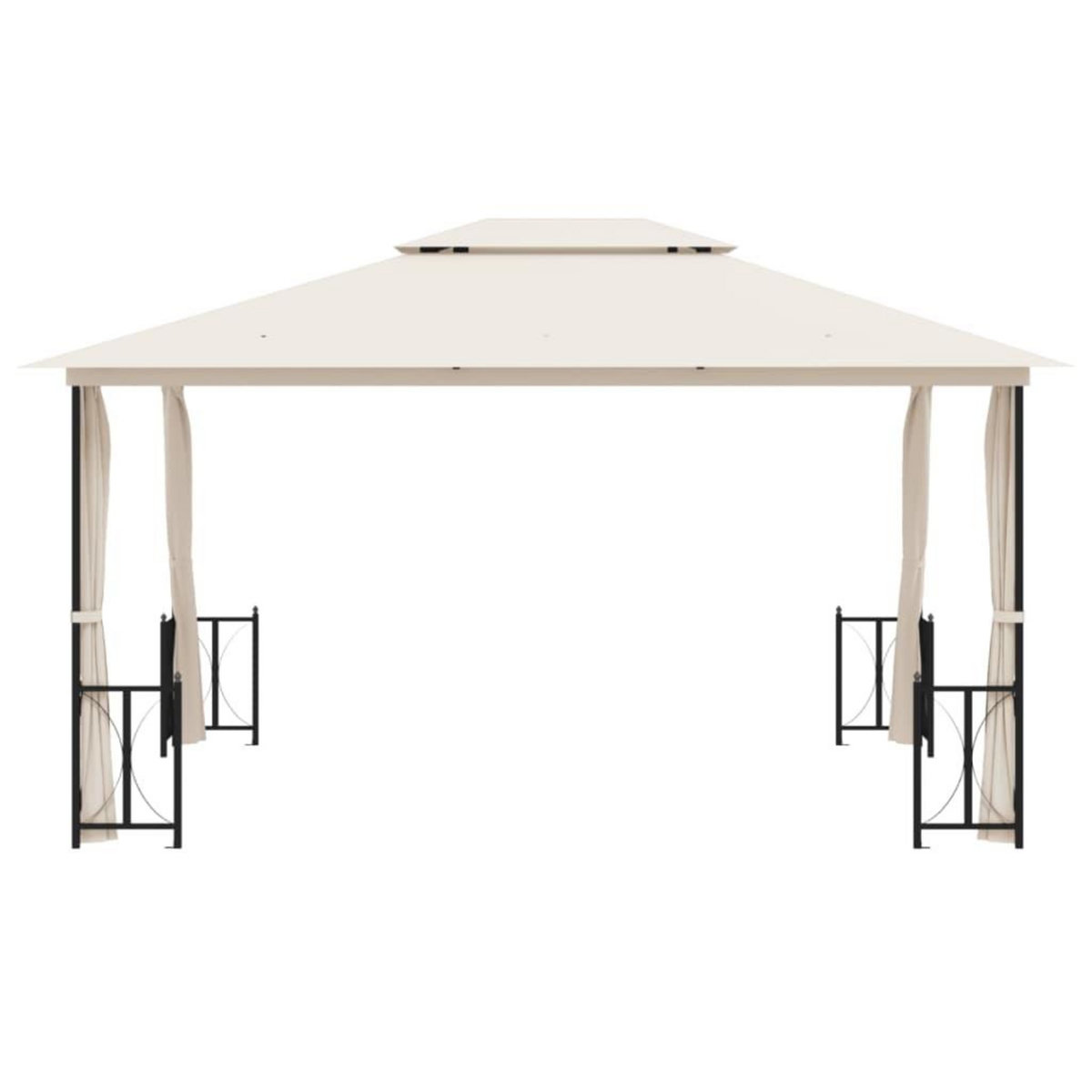 VIDAXL Tonnelle avec parois et toit double 3x4 m Creme