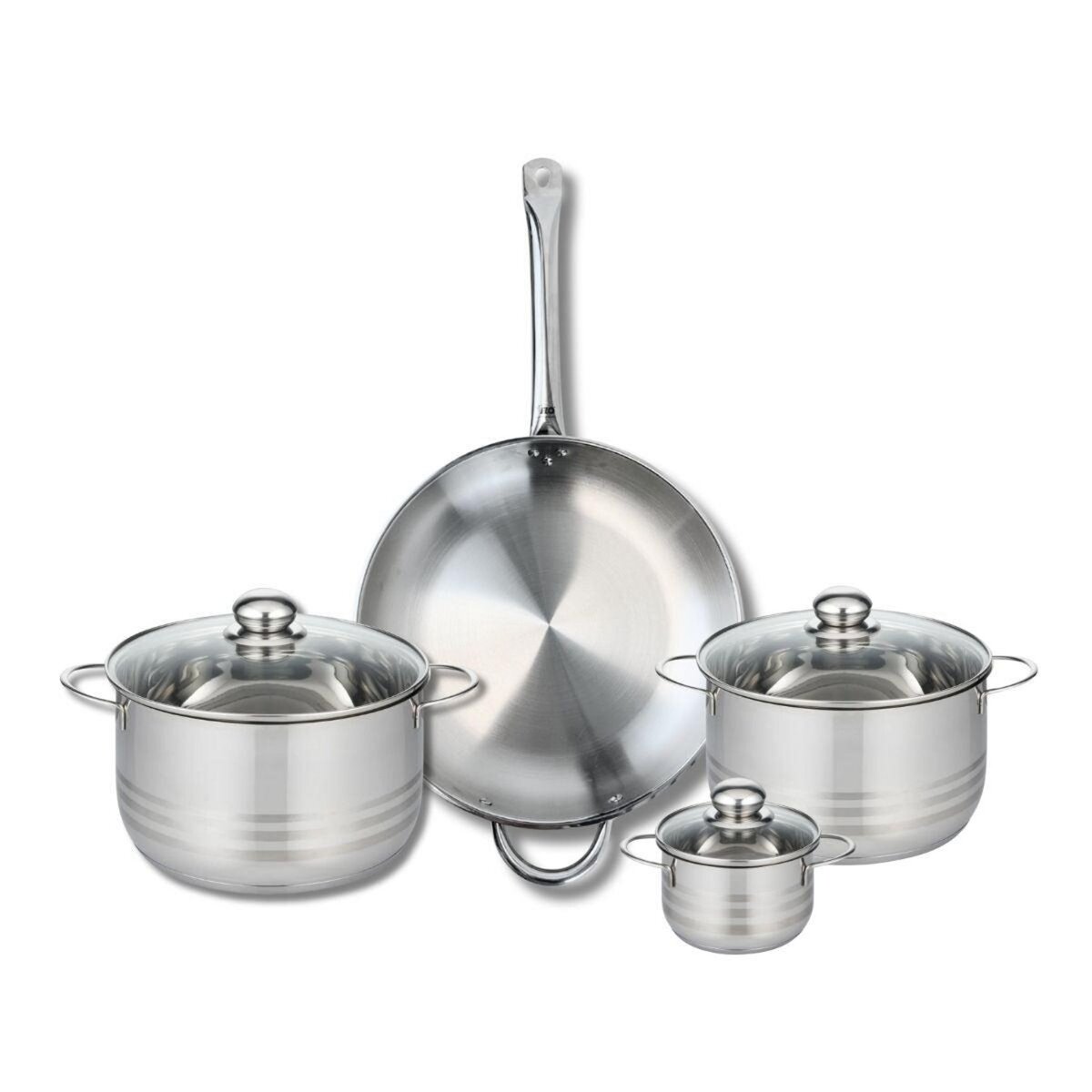 ELO Ensemble de 1 Poêle de cuisson 32 cm et 3 faitouts 12, 20 et 24 cm Elo Profi Brillant