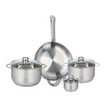 ELO Ensemble de 1 Poêle de cuisson 32 cm et 3 faitouts 12, 20 et 24 cm Elo Profi Brillant