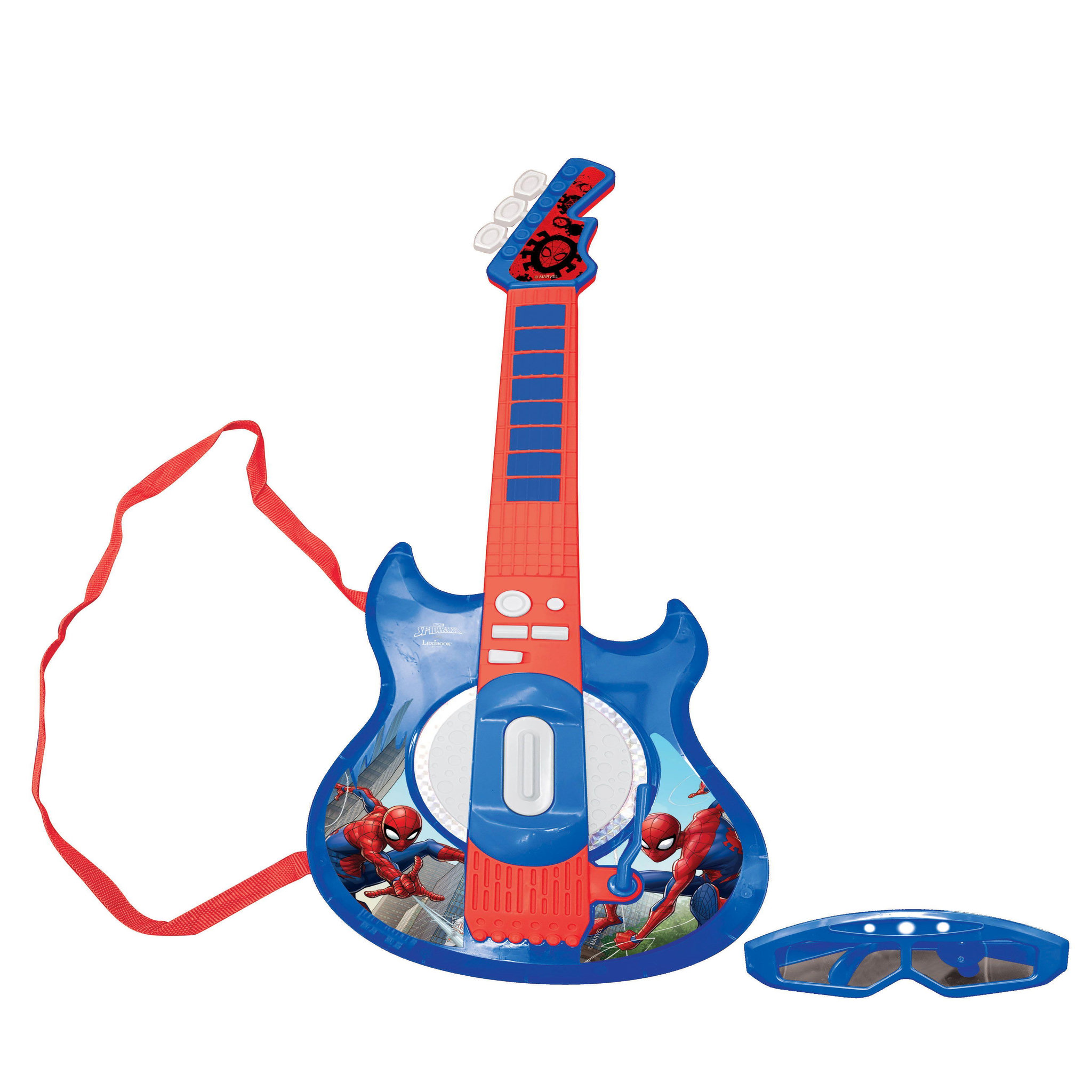Voir la diapositive 3 : Lexibook Guitare Électronique Lumineuse avec lunettes et micro Spider-Man