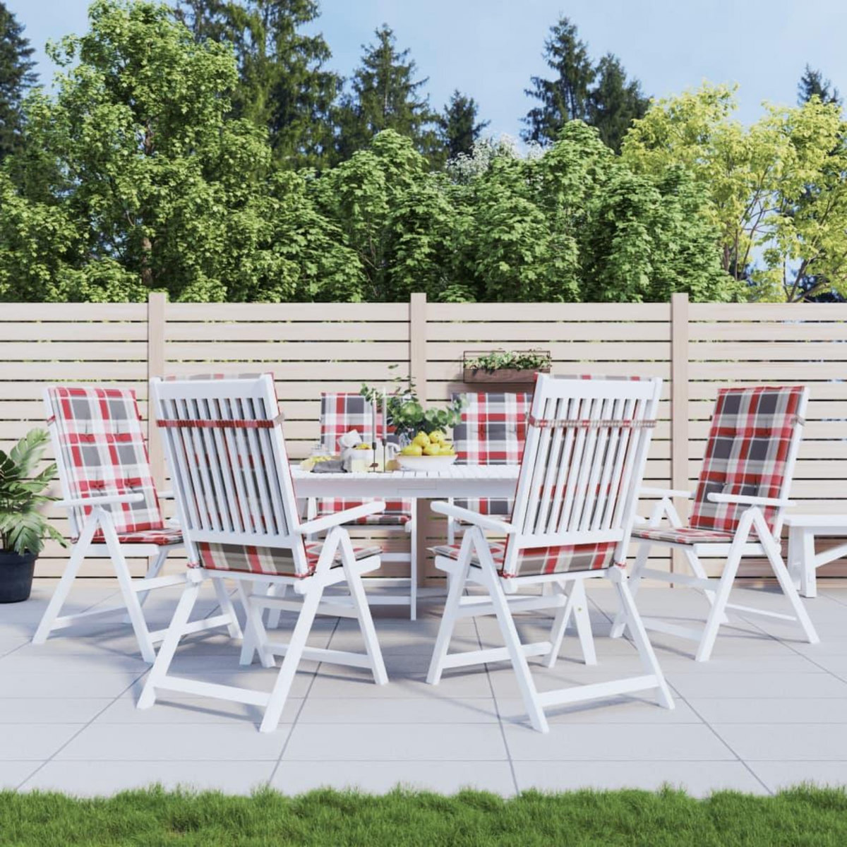 VIDAXL Coussins de chaise de jardin a dossier haut lot de 6 120x50x3cm