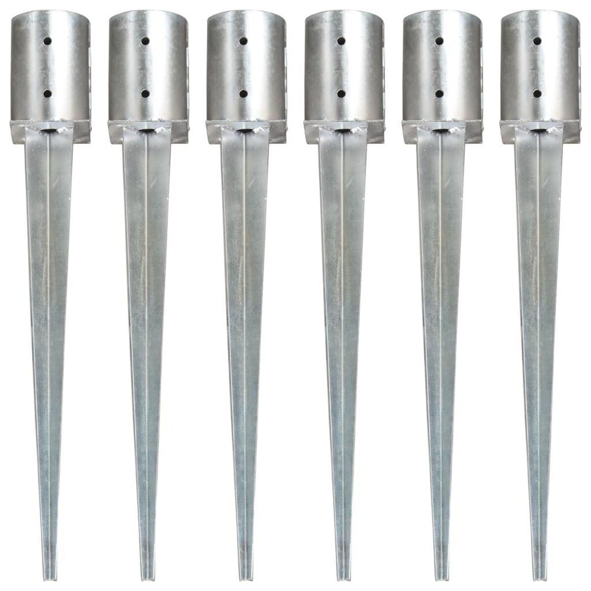 VIDAXL Piquets au sol 6 pcs Argente 10x76 cm Acier galvanise