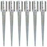 VIDAXL Piquets au sol 6 pcs Argente 10x76 cm Acier galvanise