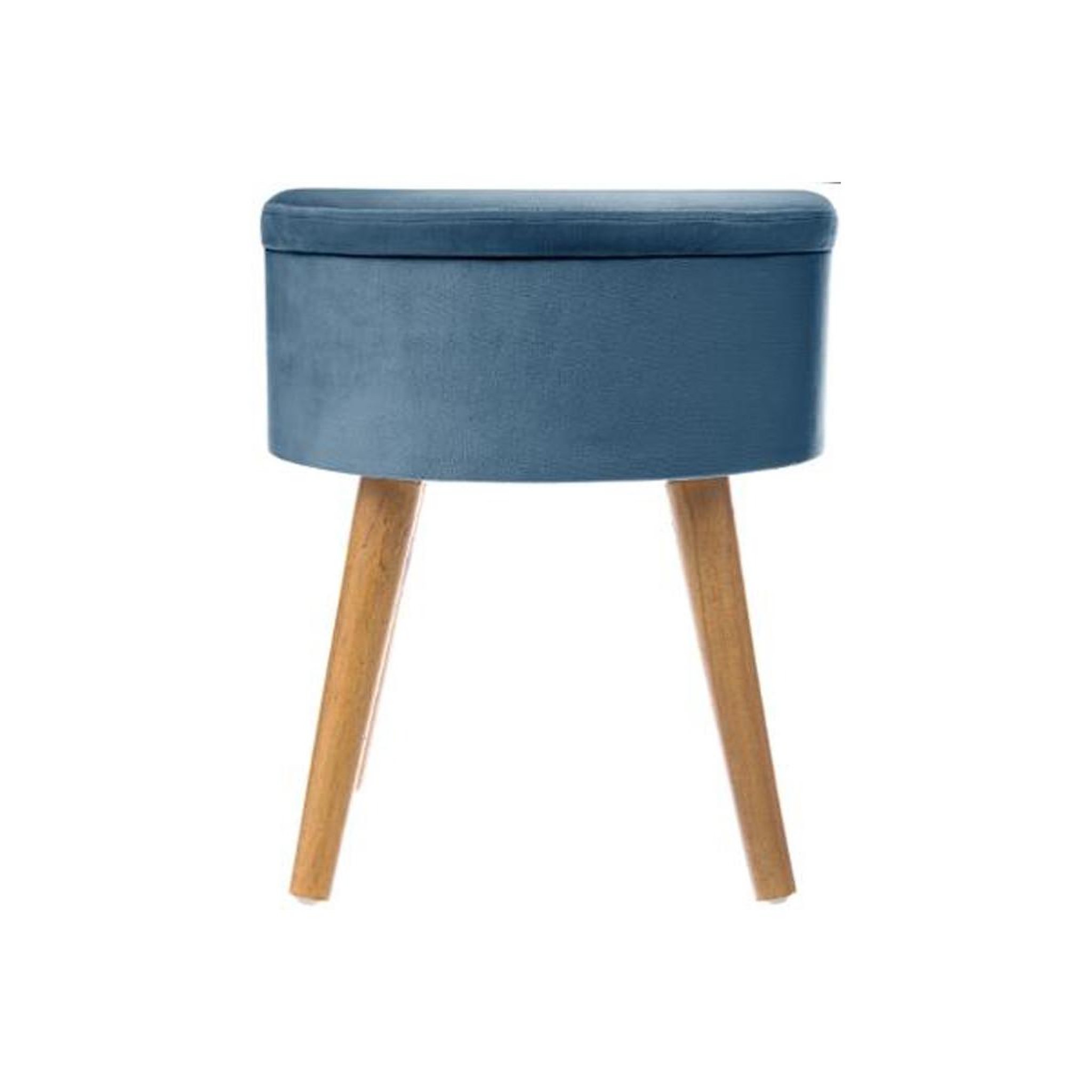 Voir la diapositive 3 : ATMOSPHERA Tabouret coffre scandinave  tess  44cm bleu