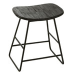 Paris Prix Tabouret en Bois  Teck  45cm Noir