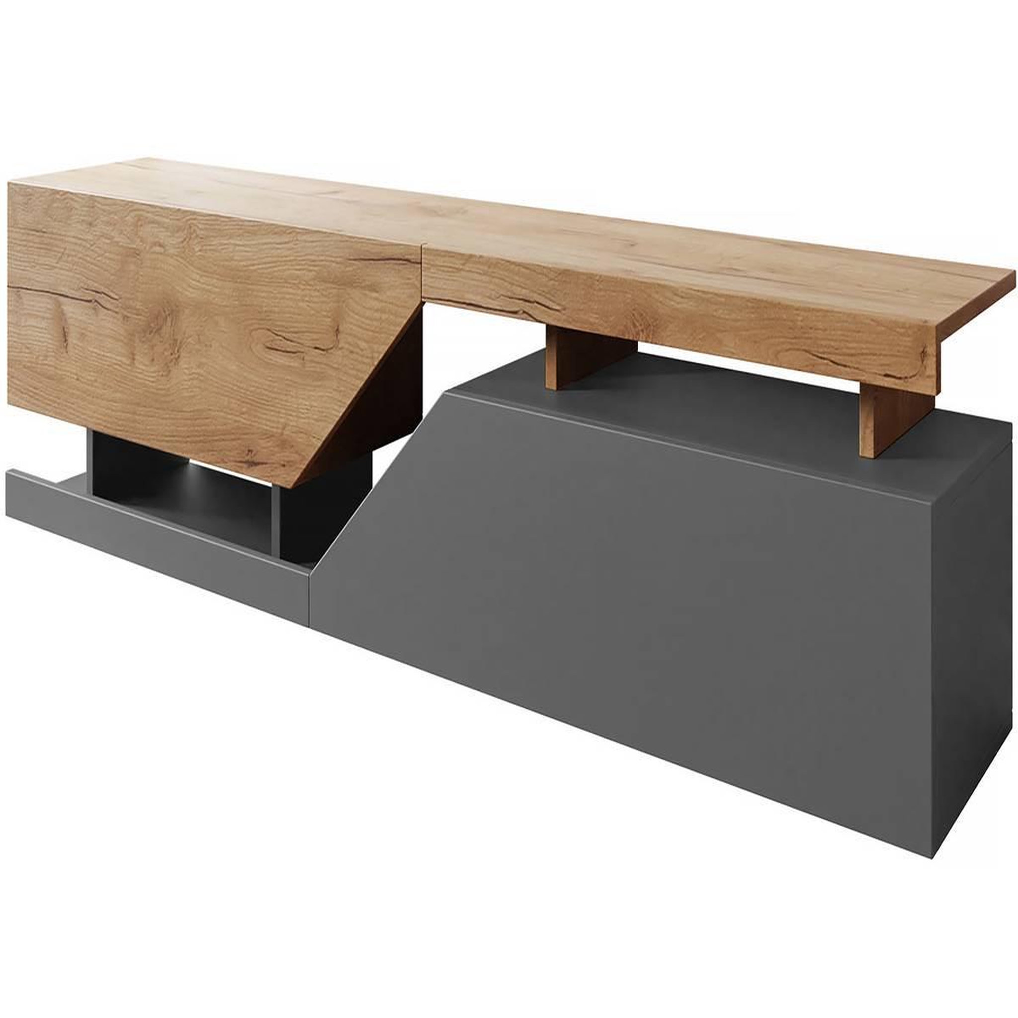 Habitat et Jardin Meuble tv  ceelias  -160 x 46 x 35 cm - gris/marron