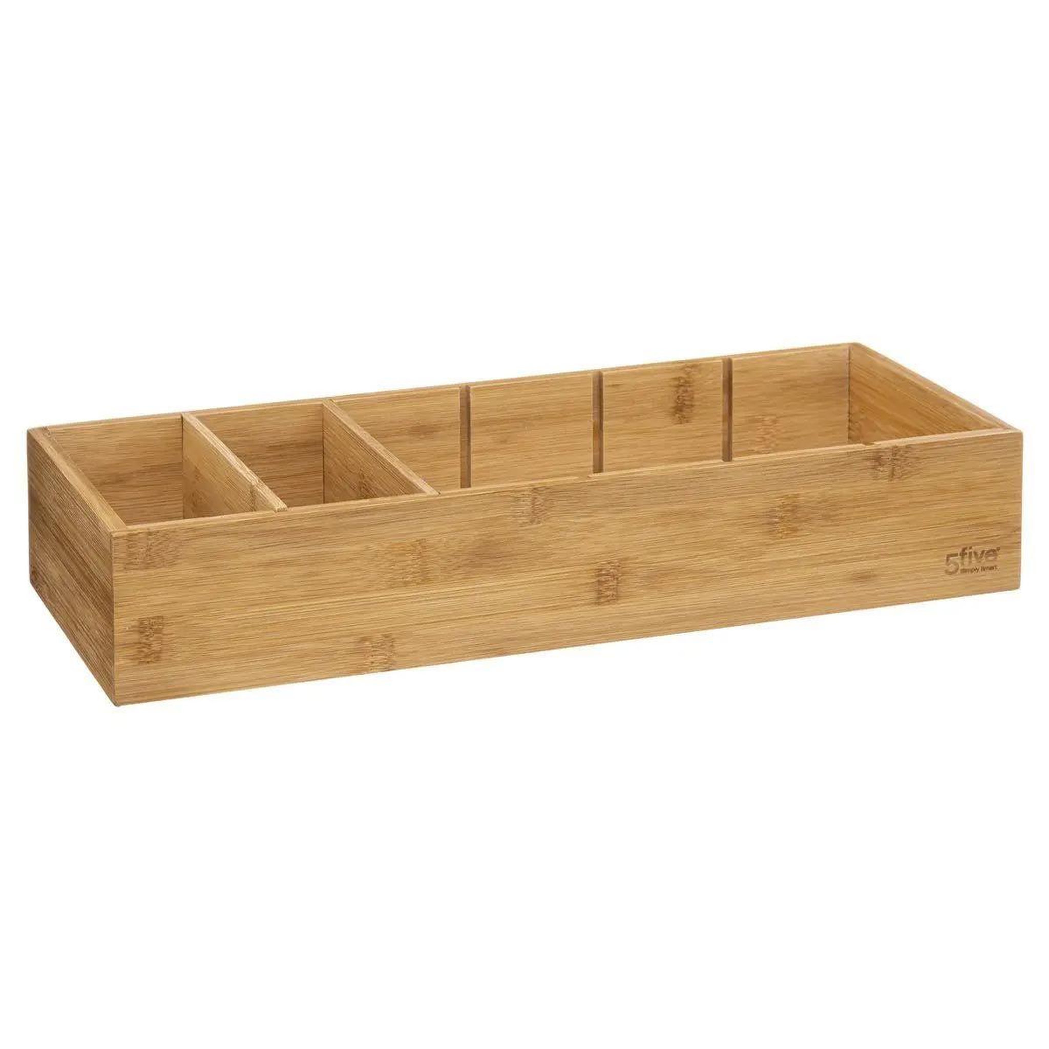 Voir la diapositive 4 : FIVE Organiseur bambou à compartiments  tidy smart  15x38cm naturel