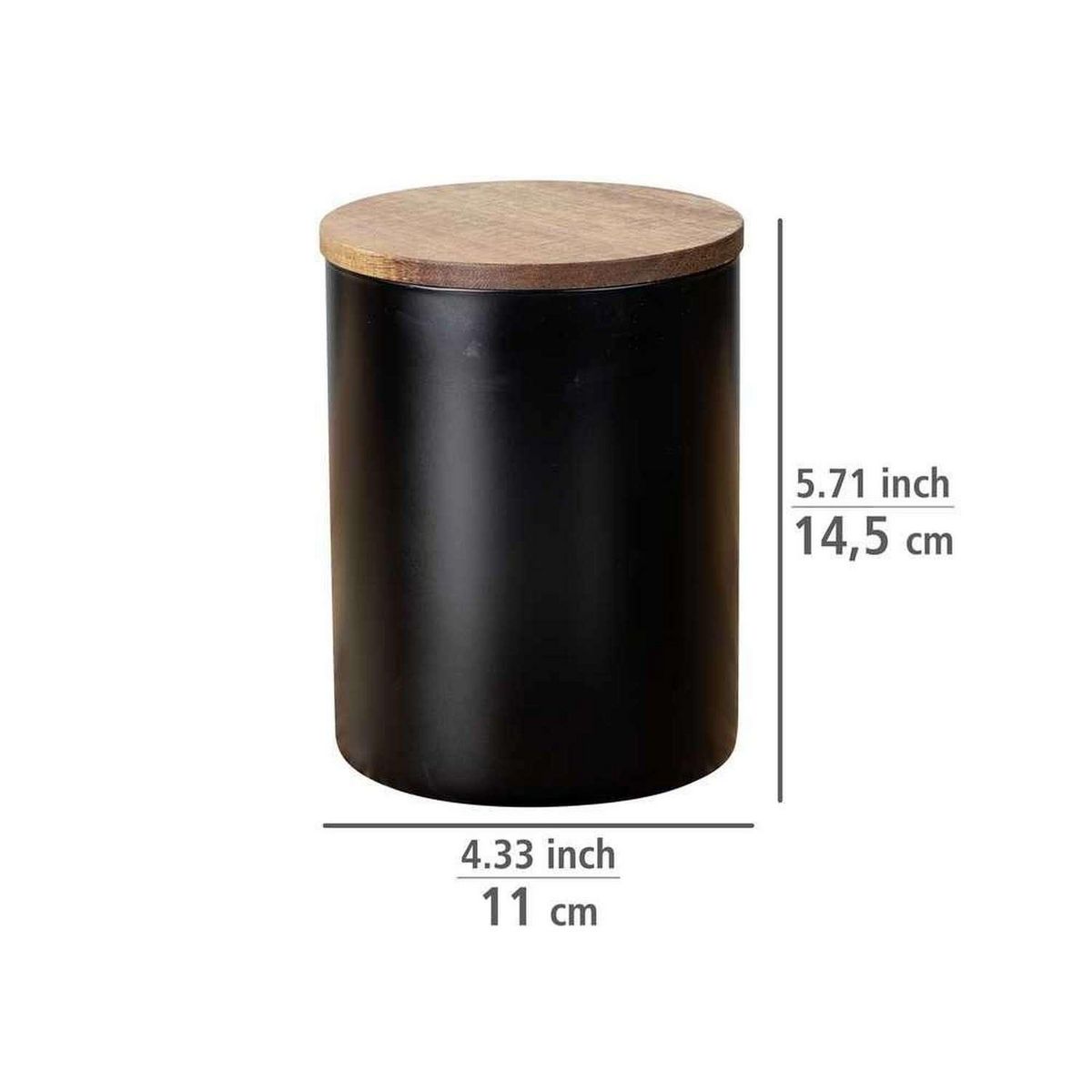 Wenko Boîte de rangement alimentaire 1 L en verre - Noir