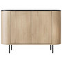 Voir la diapositive 1 : BEST MOBILIER Sansa - buffet bas 139 cm - 2 portes et 1 étagère - plateau effet marbre