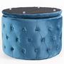 Voir la diapositive 5 : Paris Prix Pouf Rond Design en Velours  Visalni  60cm Bleu