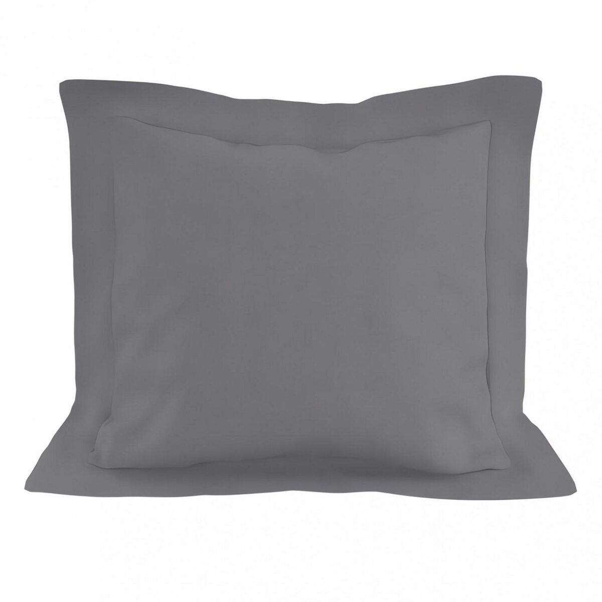 SOLEIL D'OCRE Taie d'oreiller en coton 57 fils 63x63 cm UNI gris, par Soleil d'ocre