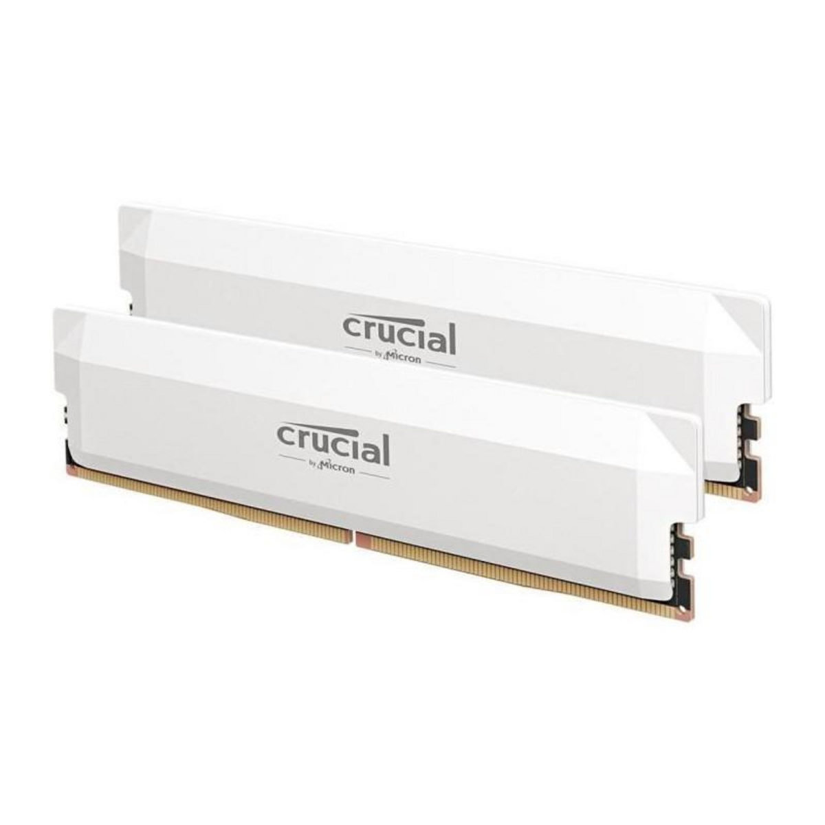 Crucial CRUCIAL Mémoire RAM DDR5 PRO - Overclocking Edition - Kit 64GB (2 x 32GO) - 6000 MT/s - CL40 - UDIMM - Blanc
