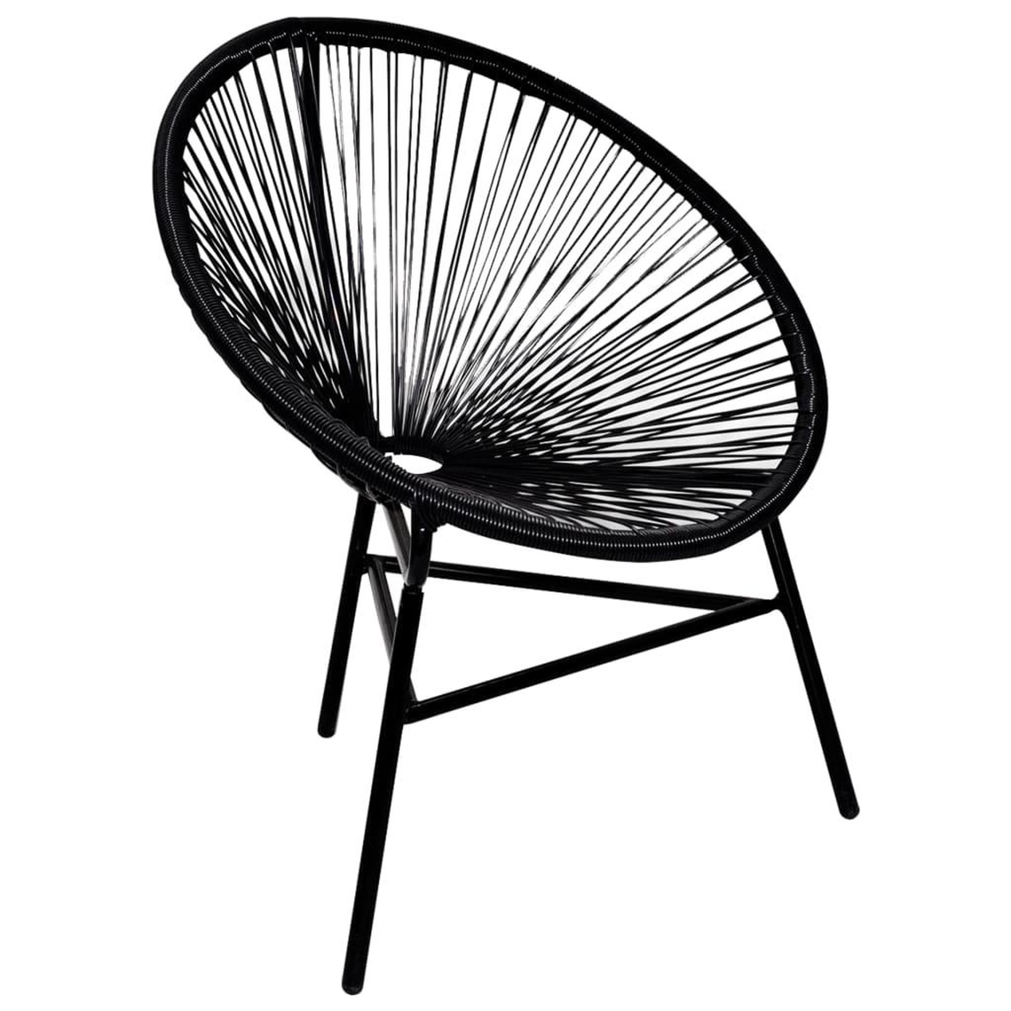 Voir la diapositive 1 : VIDAXL Chaise de jardin forme de lune resine tressee noir