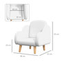 Voir la diapositive 3 : HOMCOM Fauteuil enfant design scandinave nuage - piètement PP aspect bois clair tissu polaire blanc