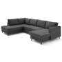 Voir la diapositive 4 : LISA DESIGN Jake - canapé panoramique d'angle gauche 7 places convertible avec coffre en tissu velours relief