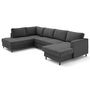 Voir la diapositive 4 : LISA DESIGN Jake - canapé panoramique d'angle gauche 7 places convertible avec coffre en tissu velours relief
