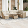 Voir la diapositive 1 : VIDAXL Salon de jardin avec coussins 9 pcs beige resine tressee
