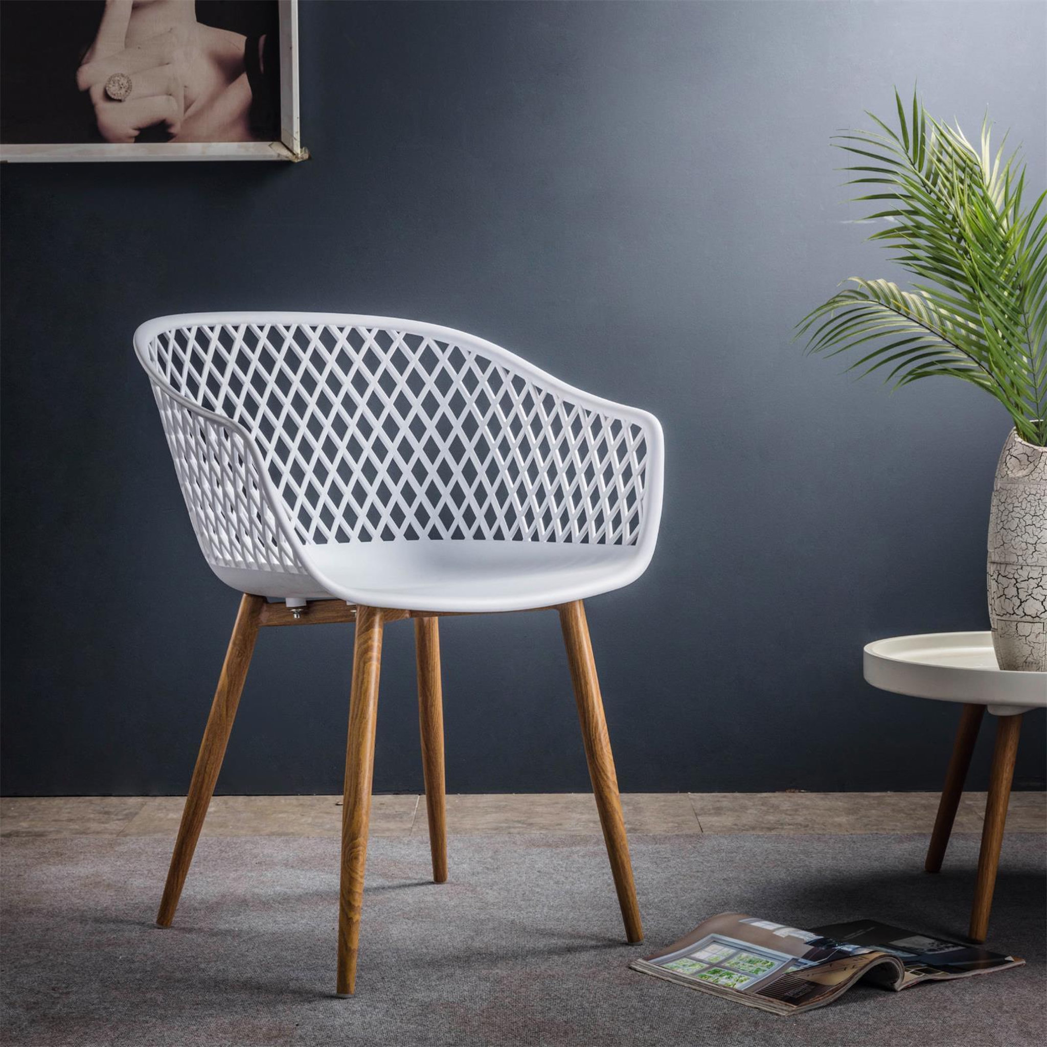Voir la diapositive 2 : IDIMEX Lot de 4 chaises MADEIRA style scandinave, pieds en bois