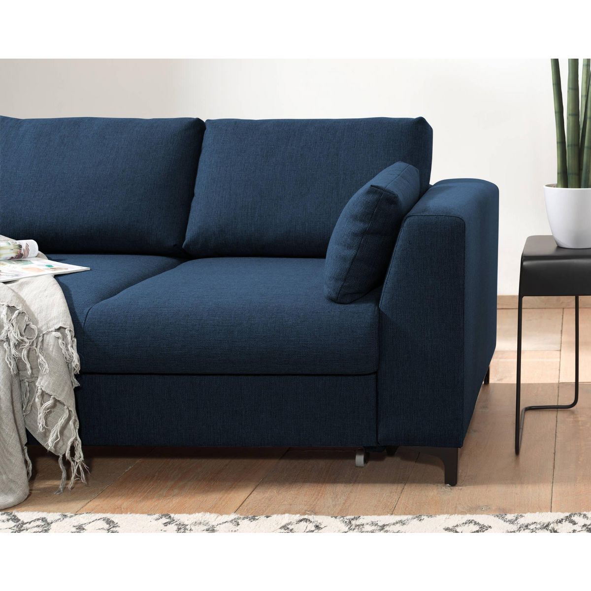 LISA DESIGN Tala - canapé d'angle gauche - convertible avec coffre - 4 places - en tissu