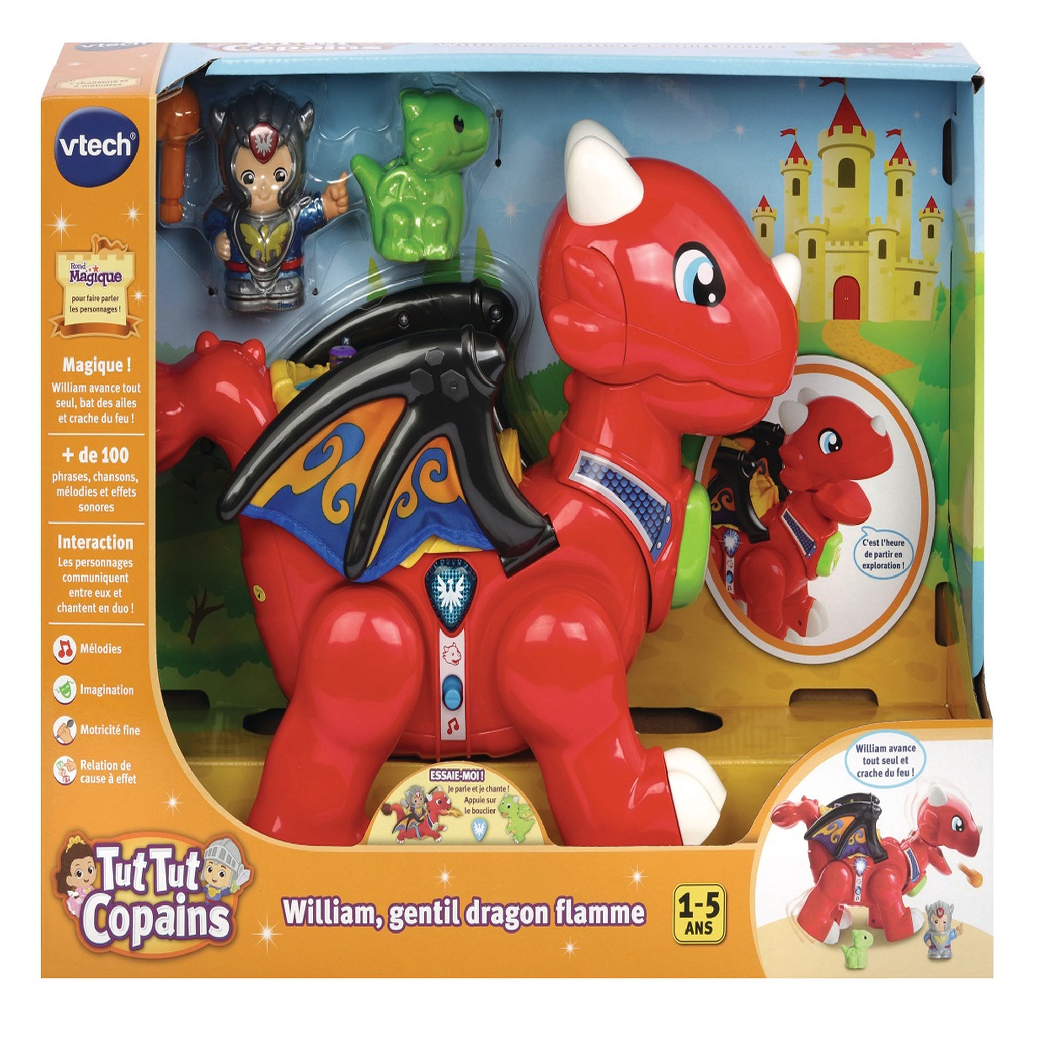 Voir la diapositive 3 : VTECH William gentil dragon interactif - Tut tut copains univers 