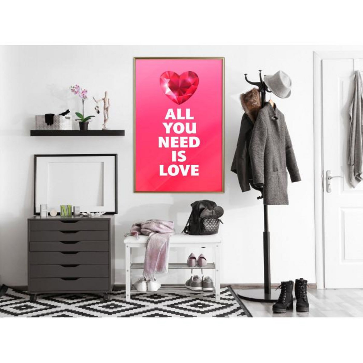 Paris Prix Affiche Murale Encadrée  Ruby Heart