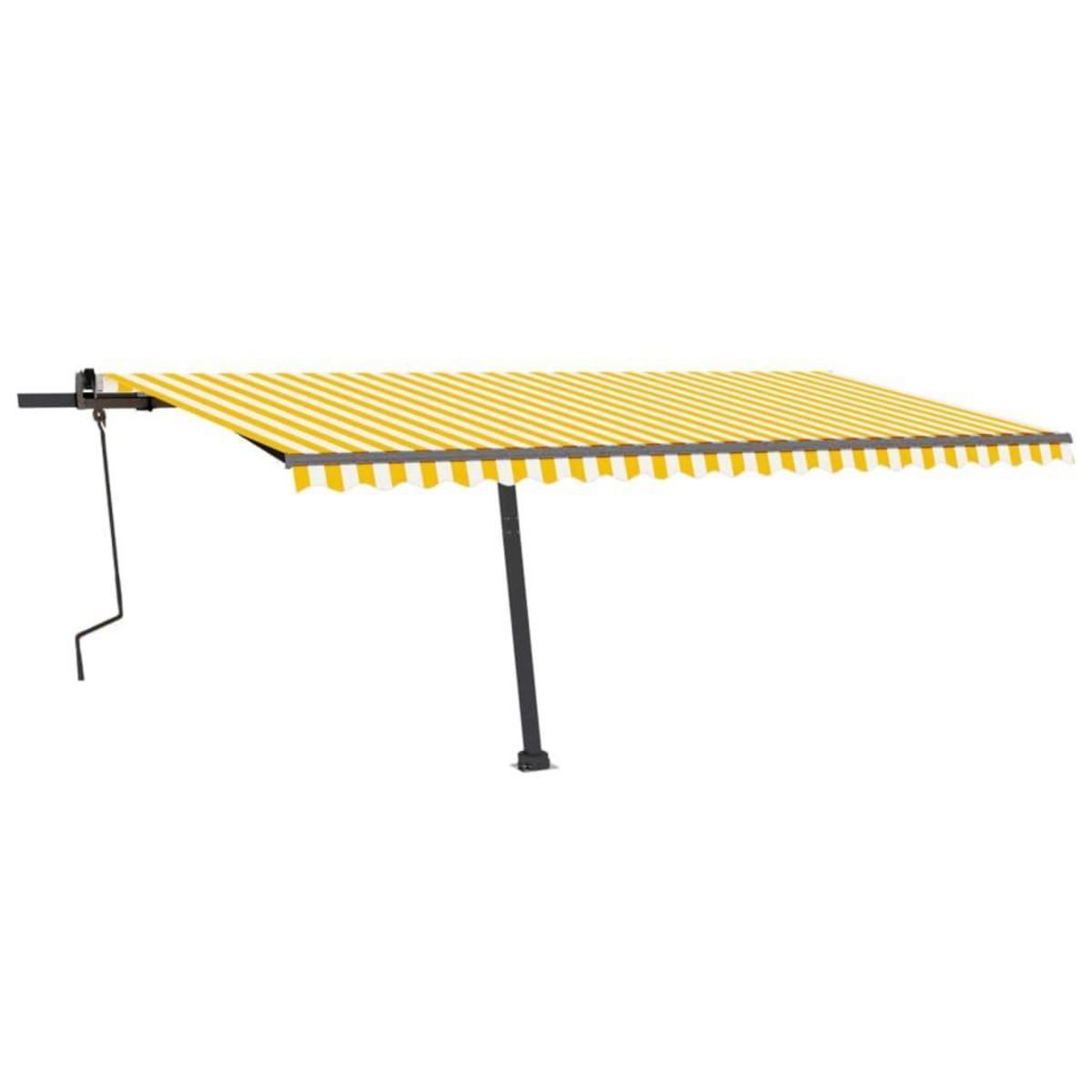 VIDAXL Auvent manuel retractable avec LED 500x300 cm Jaune et blanc