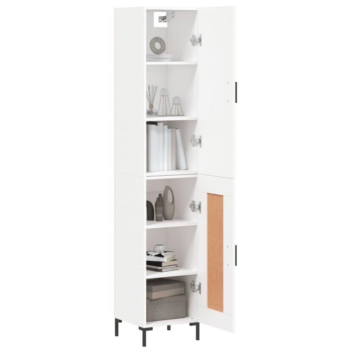 VIDAXL Buffet haut Blanc 34,5x34x180 cm Bois d'ingenierie