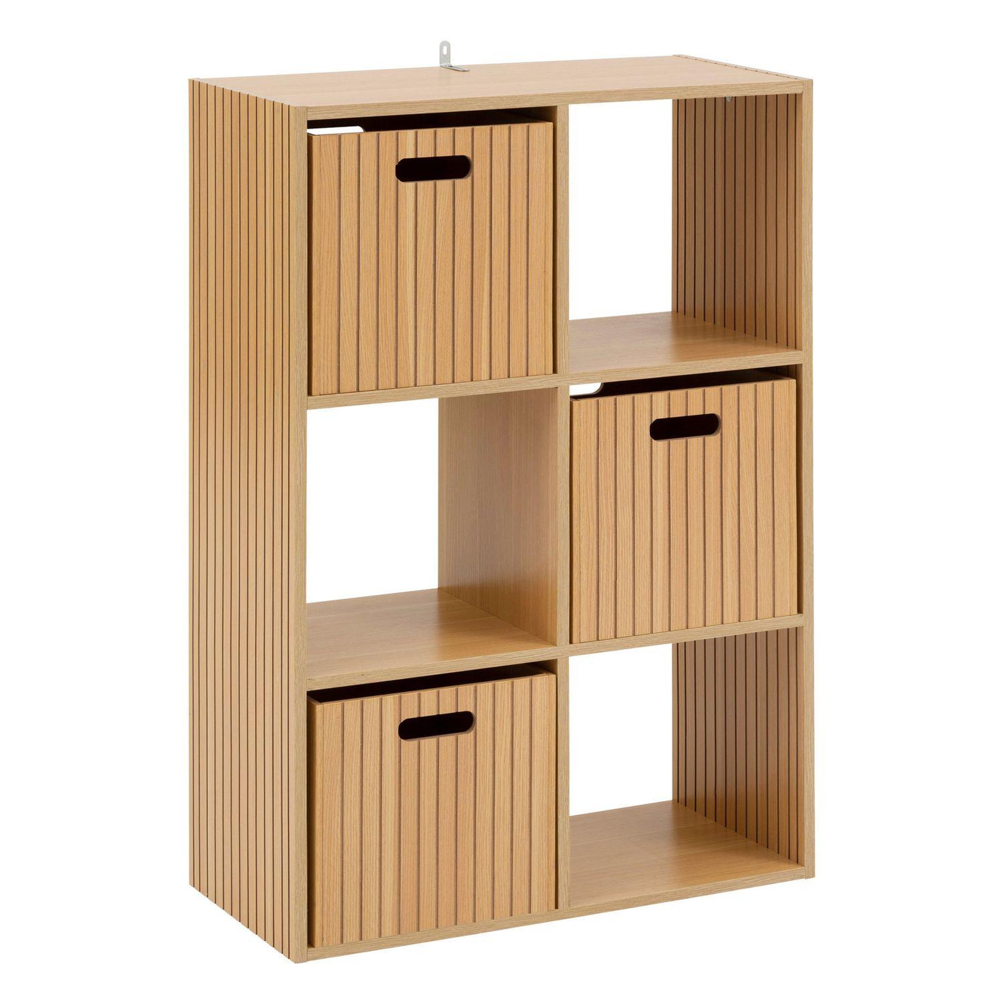 Voir la diapositive 4 : FIVE Étagère 6 cases mix en bois tasso - beige