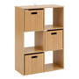 Voir la diapositive 4 : FIVE Étagère 6 cases mix en bois TASSO - Beige