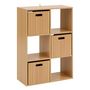 Voir la diapositive 4 : FIVE Étagère 6 cases mix en bois TASSO - Beige