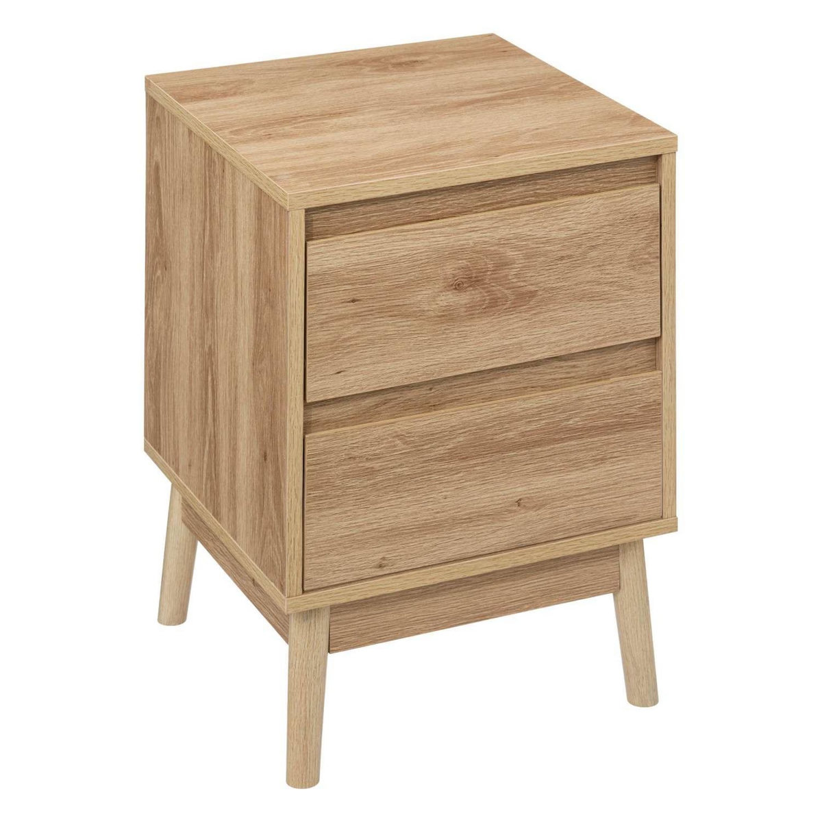 FIVE Table de chevet 2 tiroirs Liam en bois - Marron