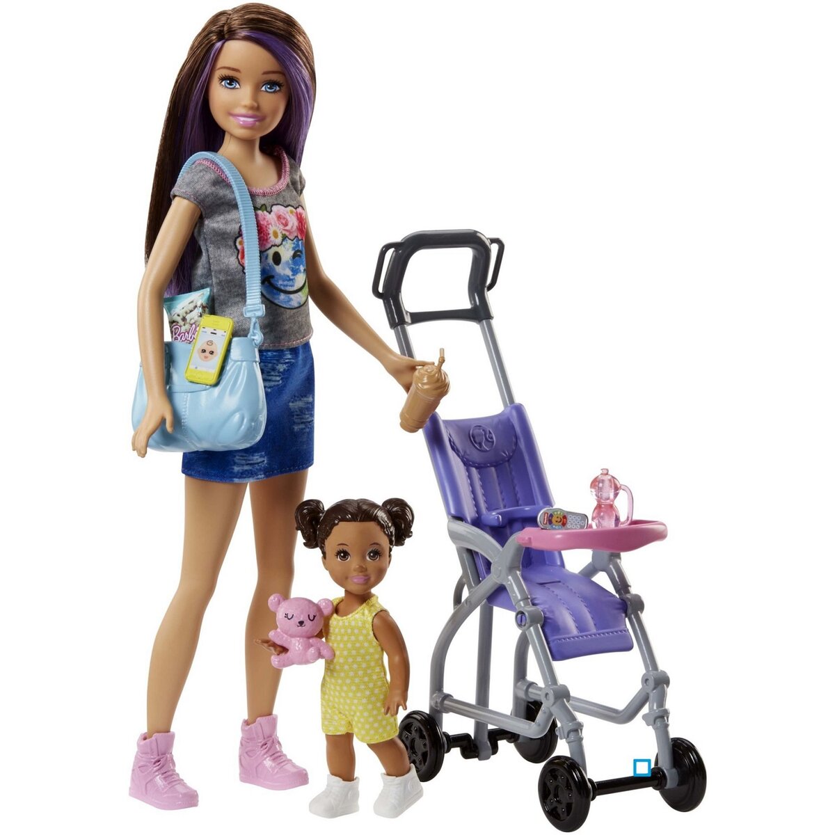 Barbie-Coffret poupée et animalerie avec 4 animaux et accessoires