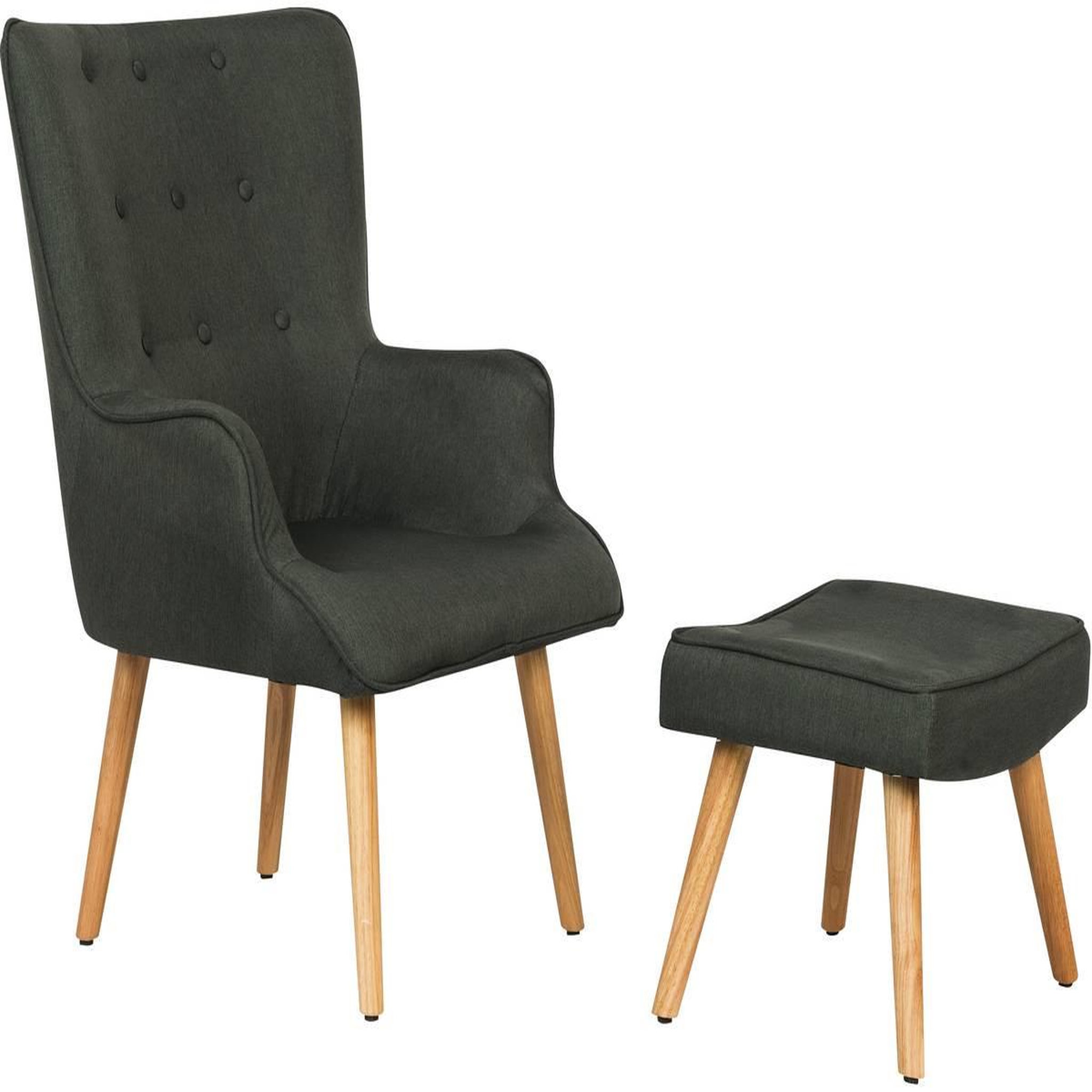 Habitat et Jardin Fauteuil style scandinave tissu  odense  - 1 place - gris foncé