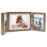 VIDAXL Cadre photo depliable Marron clair 22x15 cm+2x(10x15 cm)